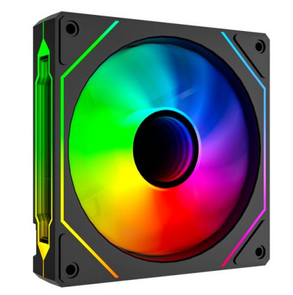 Vida Infinity02 12cm ARGB PWM Case Fan, Hydraulic Bearing, Infinity Mirror Effect on Centre & Sides, 800-1800 RPM, Black