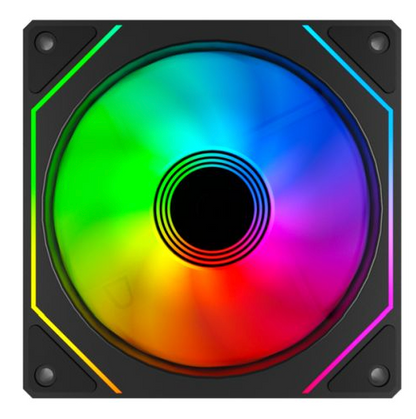 Vida Infinity02 12cm ARGB PWM Case Fan, Hydraulic Bearing, Infinity Mirror Effect on Centre & Sides, 800-1800 RPM, Black