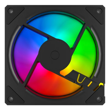 Vida Infinity02 12cm ARGB PWM Case Fan, Hydraulic Bearing, Infinity Mirror Effect on Centre & Sides, 800-1800 RPM, Black