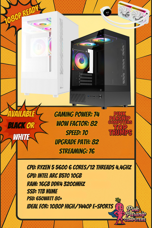 Aurora Mid — Ryzen 5 5600 • Intel Arc B570 10GB • 16GB RAM • 1TB SSD NVMe