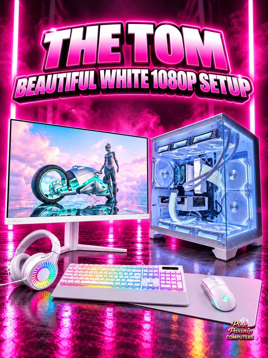 The Tom, High Refresh Setup | White Gaming PC + 260Hz Monitor + Keyboard, Mouse & Headset
