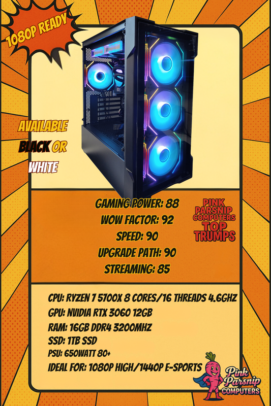 Phoenix Knight | Ryzen 7 5700X | RTX 3060 12 GB | 16 GB DDR4 | 1 TB SSD | Black ARGB Gaming PC