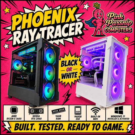 Phoenix Ray Tracer! (Also in White) – RTX 2060 | Ryzen 5 3600 | 16GB RAM | 960GB SSD | 1080p Gaming | Fortnite & GTA | White Build | DDR4