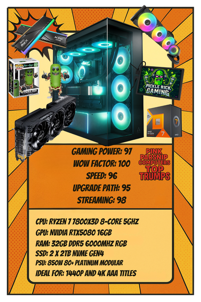 Pickle Rick Gaming PC 🥒 – RTX 5080 + Ryzen 7 7800X3D