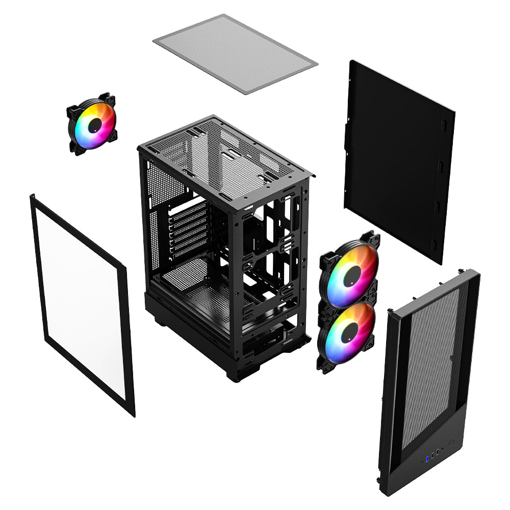 VIDA SPIRE M MATX BLACK GAMING CASE