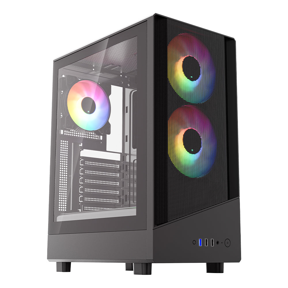 VIDA SPIRE M MATX BLACK GAMING CASE