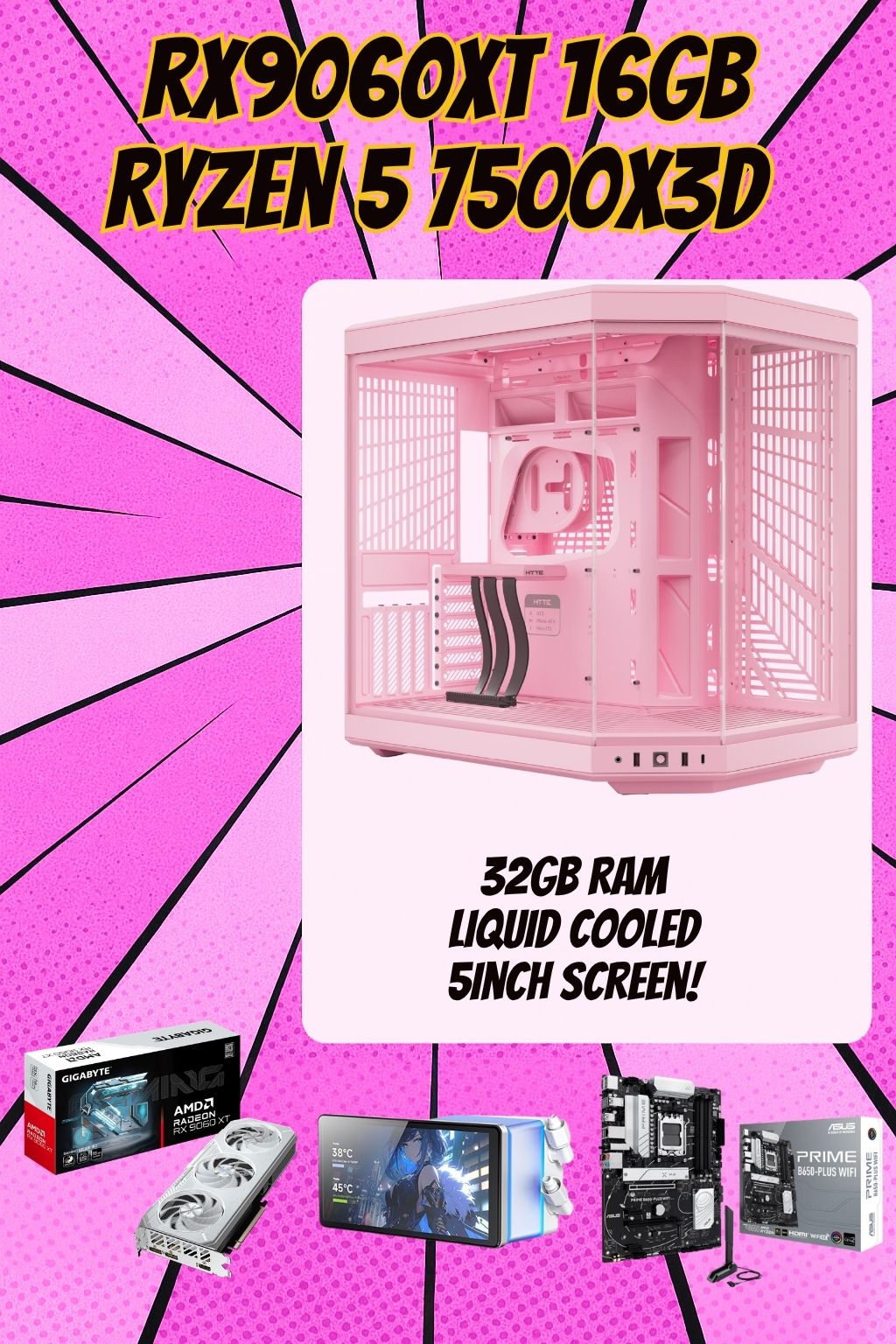 STRAWBERRY DREAM 1440p Aesthetic Gaming PC – White & Pink Showcase Build | White Build | DDR5