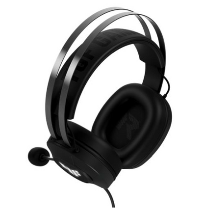 Asus TUF Gaming H1 Gen II Lightweight Gaming Headset, USB-A, Surround Sound, TeamSpeak Mic, Built-in Lighting, Black