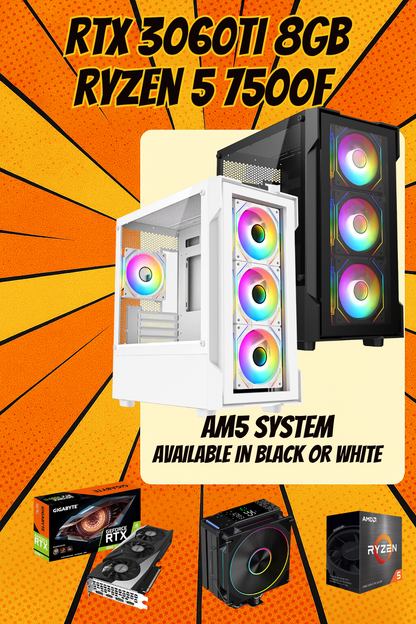 The Bolt AM5 - RTX 3060 Ti Gaming PC | WiFi | RGB | Next-Gen Platform | 1080p Gaming | Fortnite & GTA | DDR5