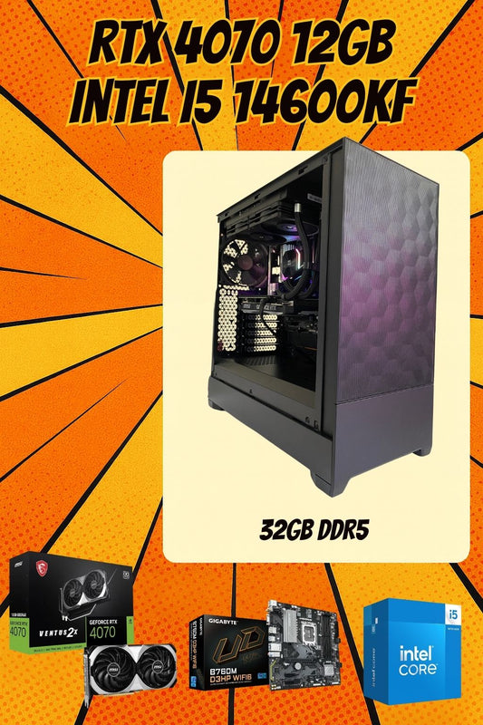 The Creator – Intel i5-14600KF | RTX 4070 12GB | 32GB DDR5 | 2TB NVMe | 4K Editing & Gaming PC