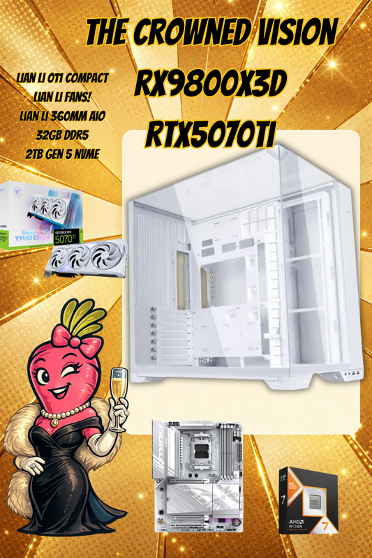 The Crowned Vision – Ryzen 7 9800X3D | RTX 5070 Ti 16GB | 32GB DDR5 | 2TB Gen5 NVMe