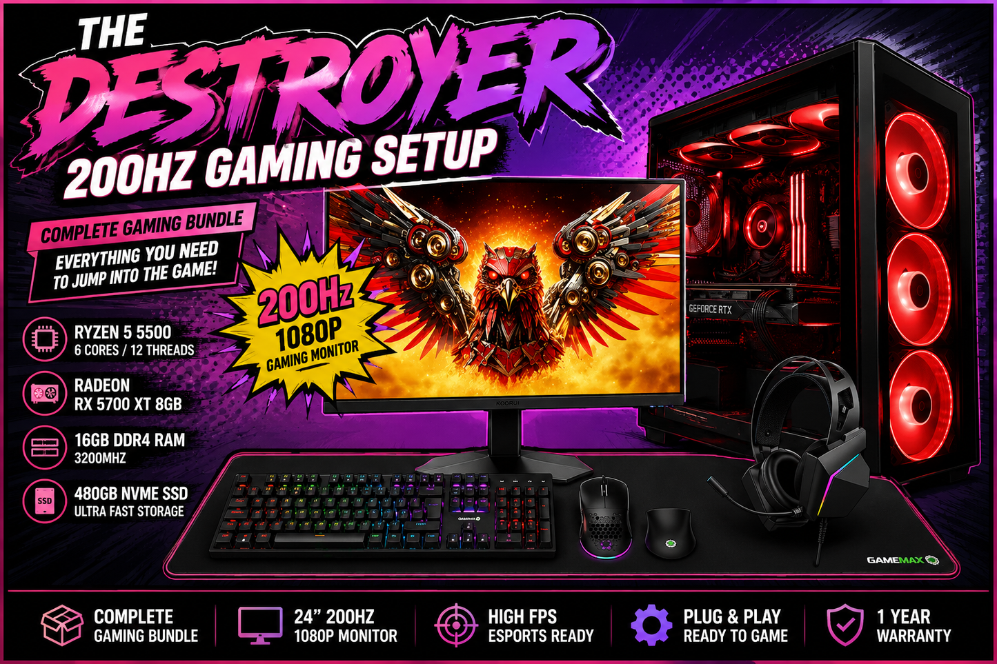 The Destroyer 200Hz Gaming Setup | DDR4