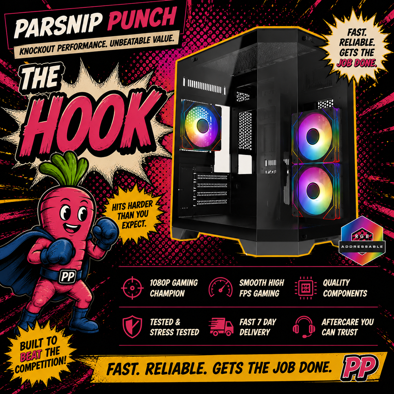 The Hook RTX 5060 Ti Gaming PC | Ryzen 5 5500 | 16GB RAM | 1TB NVMe | Windows 11