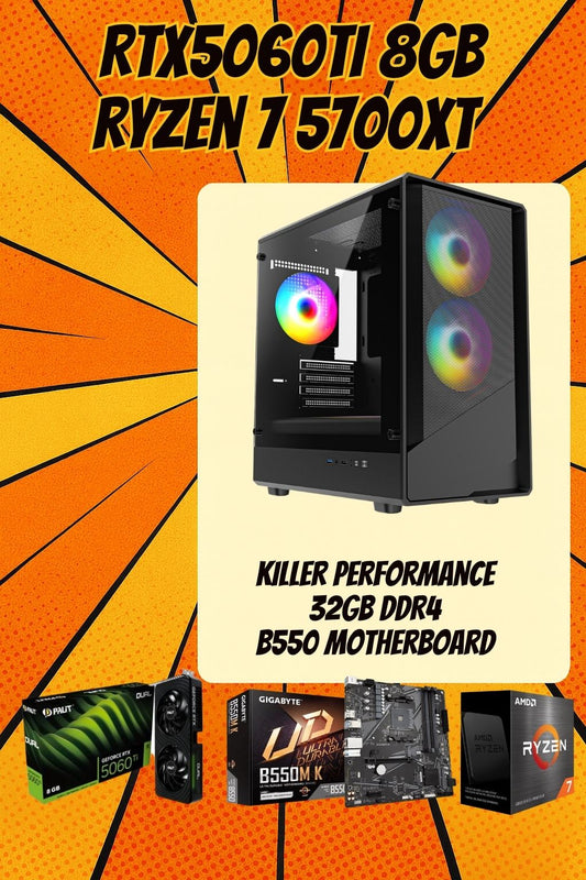 THE INFERNO 5700X - RYZEN 7 5700X RTX 5060 Ti GAMING PC