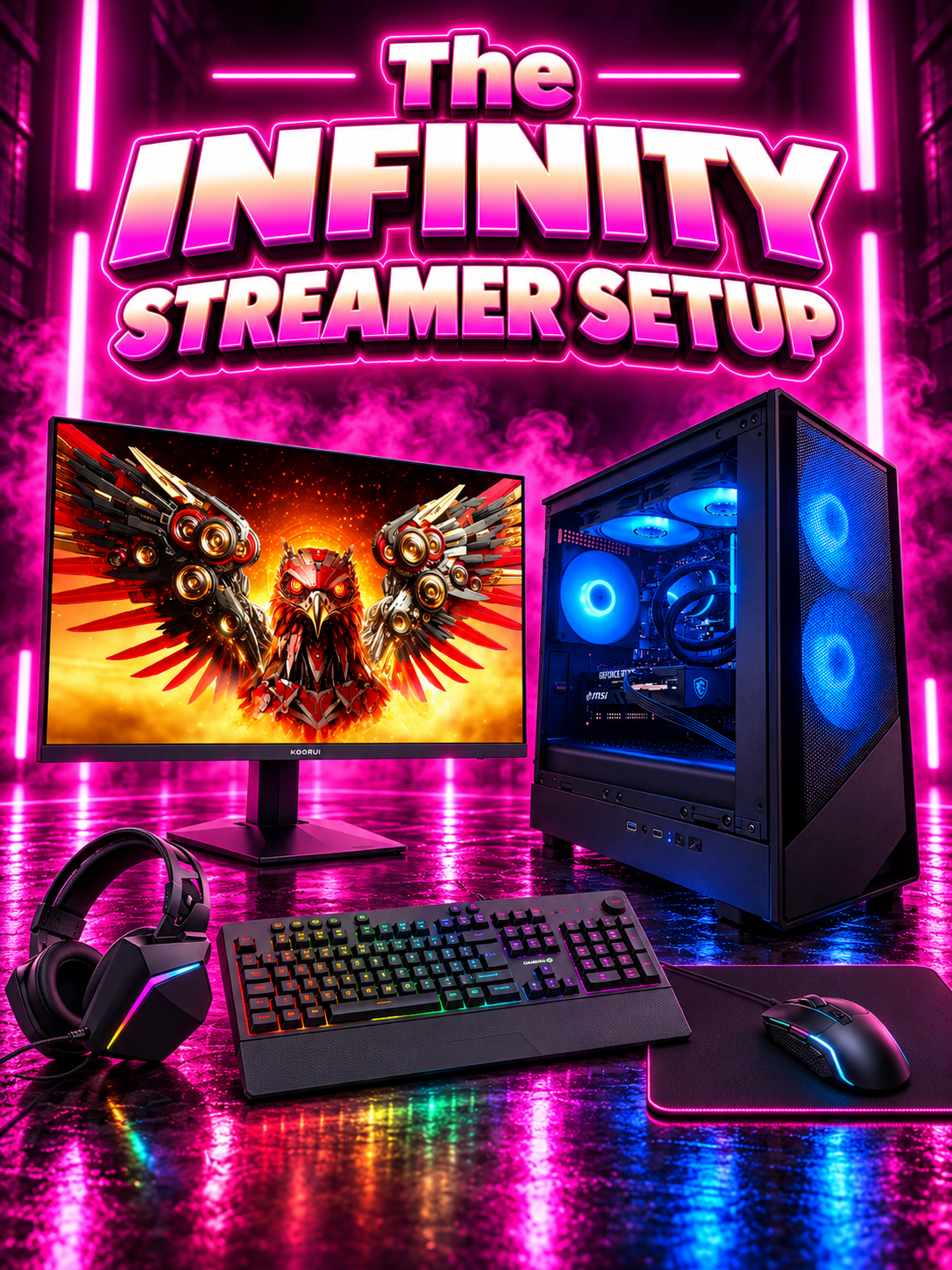 The Infinity, Streamer Setup | Gaming PC + 27" Monitor + Keyboard, Mouse & Headset