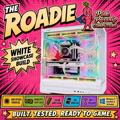 The Roadie Ryzen 7 7800X3D • RTX 5070 • 32GB DDR5 • 1TB NVMe | 1440p Gaming | Fortnite & GTA | Streaming Ready
