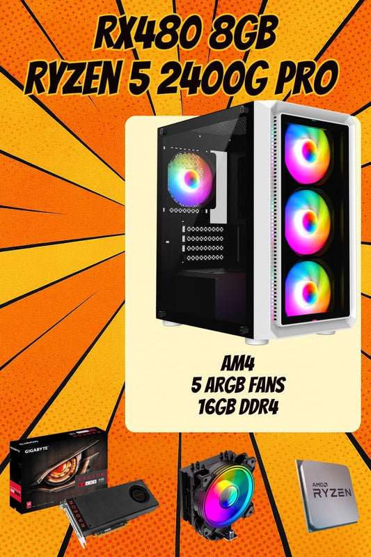 Secret Gaming PC – Ryzen 5 + RX 480 8GB + 16GB RAM + 512GB NVMe – 1080p Esports & Sims 4 Ready