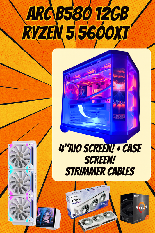 The Vision LCD Stranger Things – Ryzen 5 5600X | Intel Arc B580 12GB | 16GB RAM | 1TB NVMe | White 1440p Gaming PC