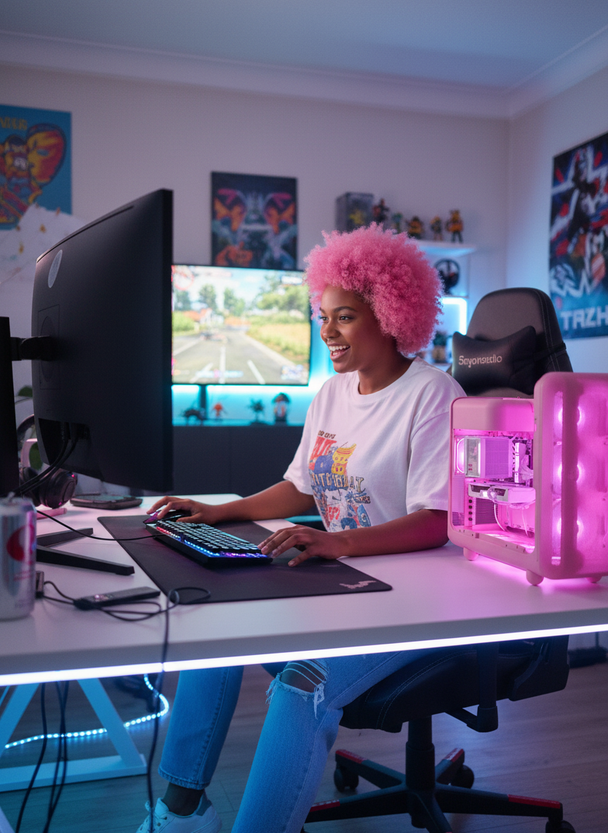 The Strawberry Milk 🍓🥛 | Ryzen 5 5600 | RX 9060 XT 16GB | 16GB RGB | 1TB NVMe | HYTE X50 Strawberry Milk | Display Cooler | 1440p Gaming PC