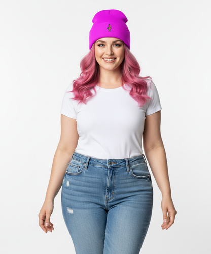 Pink Parsnip Computers Cuffed Beanie