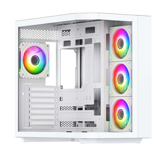 Vida Edge Mini Micro ATX ARGB PC Case - White