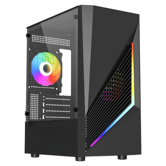 Vida Genesis Micro ATX ARGB PC Case - Tempered Glass Black