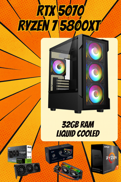 PHOENIX X – Ryzen 7 5800XT • RTX 5070 12GB • 32GB RAM • Wi-Fi + Bluetooth