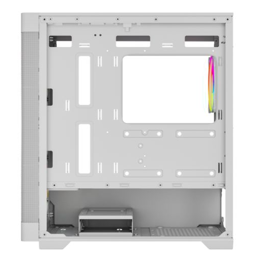 Vida Zephyr V2 White ARGB Gaming Case w/ Glass Window, Micro ATX, 4x ARGB Fans, 6-Port PWM ARGB Fan Hub & Remote Control, Mesh Front