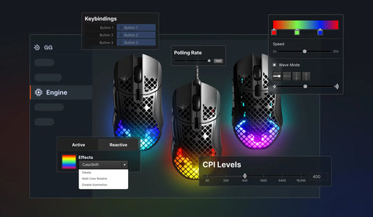 SteelSeries Aerox 5 Gaming Mouse - Bluetooth/Radio Frequency - USB Type C - Optical - 9 Button(s) - 9 Programmable Button(s) - Matte Black