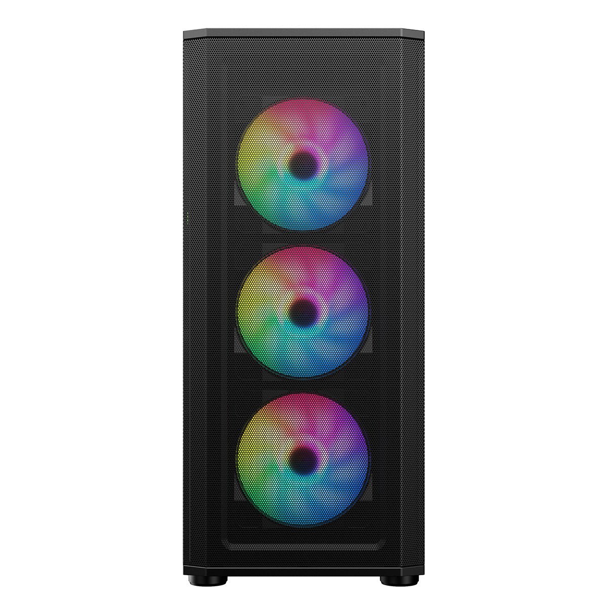 Air Max Airflow Black ATX Gaming Case with Mesh Front and Tempered Glass Side Panel with 6 x ARGB Fans and 6-Port Hub