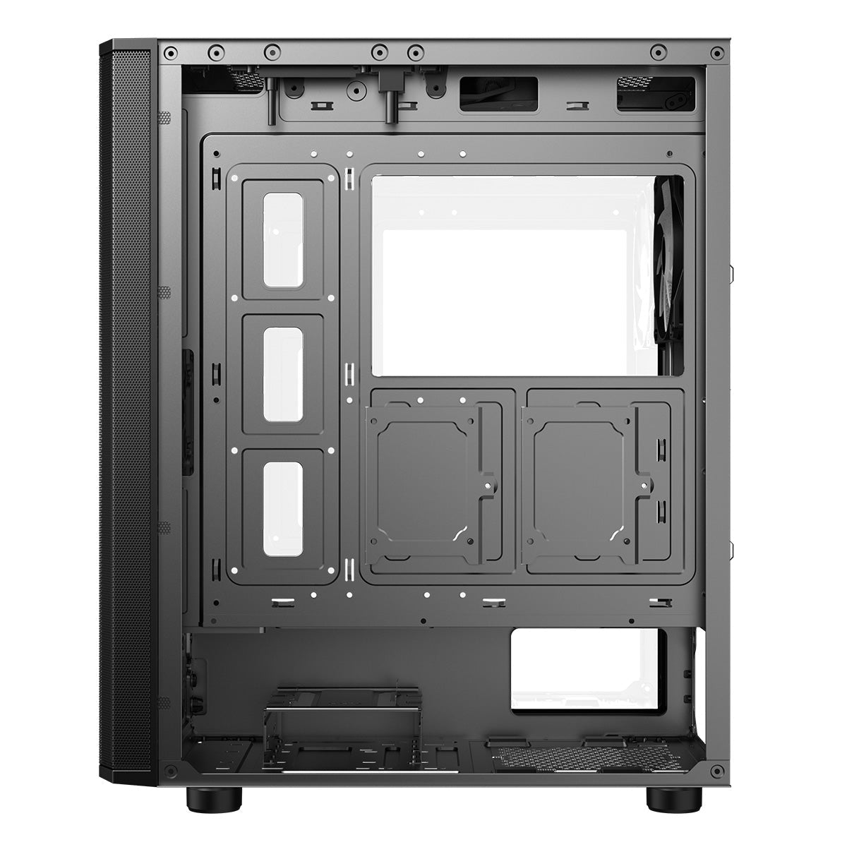 Air Max Airflow Black ATX Gaming Case with Mesh Front and Tempered Glass Side Panel with 6 x ARGB Fans and 6-Port Hub