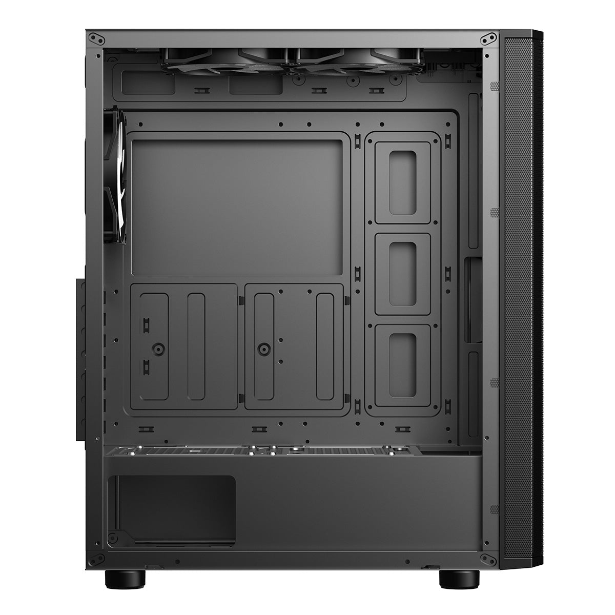 Air Max Airflow Black ATX Gaming Case with Mesh Front and Tempered Glass Side Panel with 6 x ARGB Fans and 6-Port Hub