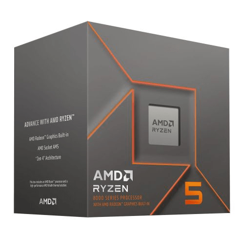 AMD Ryzen 5 8500G with Wraith Stealth Cooler, AM5, Up to 5.0GHz, 6 - Core, 65W, 22MB Cache, 4nm, 8th Gen, Radeon Graphics - Pink Parsnip Computers