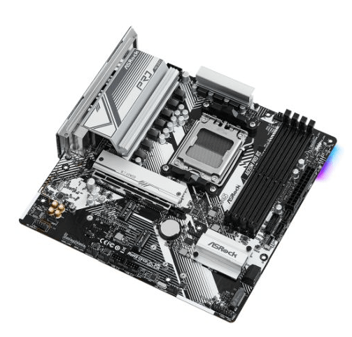 Asrock A620M PRO RS, AMD A620, AM5, Micro ATX, 4 DDR5, HDMI, DP, GB LAN, PCIe4, RGB, 3x M.2 - Pink Parsnip Computers