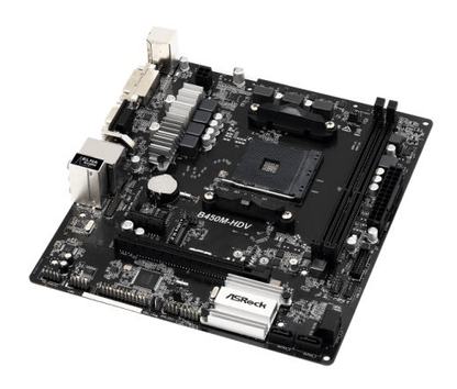 Asrock B450M - HDV R.40, AMD B450, AM4, Micro ATX, 2 DDR4, VGA, DVI, HDMI, M.2 - Pink Parsnip Computers