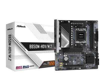 Asrock B650M - HDV/M.2, AMD B650, AM5, Micro ATX, 2 DDR5, HDMI, DP, 2.5G LAN, PCIe4, 2x M.2 - Pink Parsnip Computers