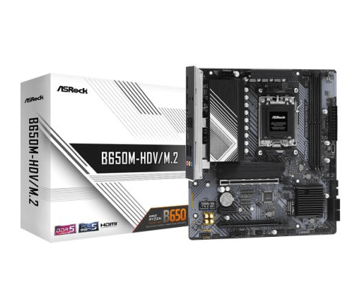 Asrock B650M - HDV/M.2, AMD B650, AM5, Micro ATX, 2 DDR5, HDMI, DP, 2.5G LAN, PCIe4, 2x M.2 - Pink Parsnip Computers