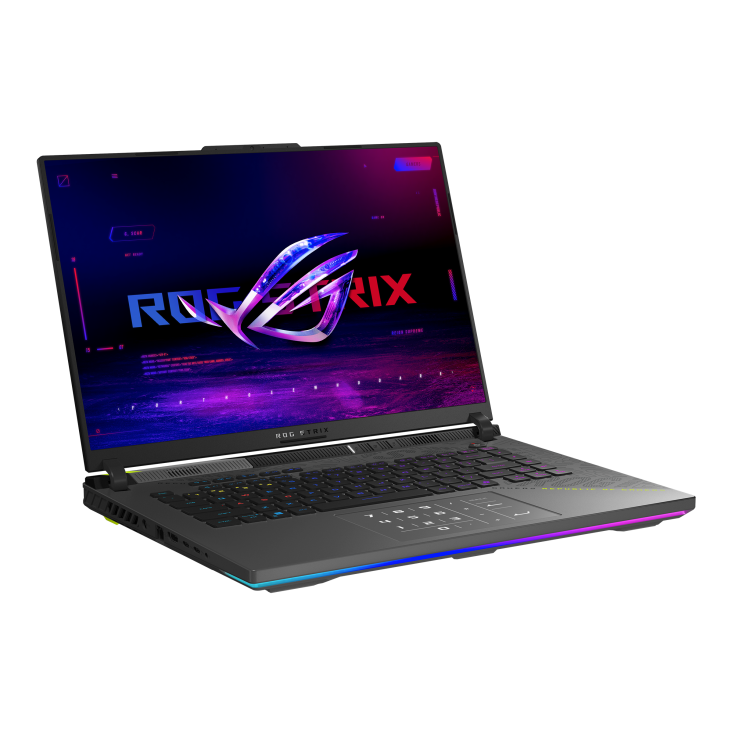ASUS ROG Strix G16 G614PP-RV230W gaming laptop, 2025 G614 chassis, angled view from ASUS