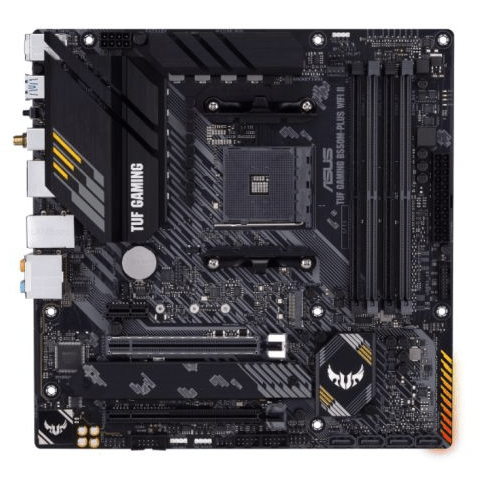Asus TUF GAMING B550M - PLUS WIFI II, AMD B550, AM4, Micro ATX, 4 DDR4, HDMI, DP, AX Wi - Fi, 2.5GB LAN, PCIe4, RGB, 2x M.2 - Pink Parsnip Computers
