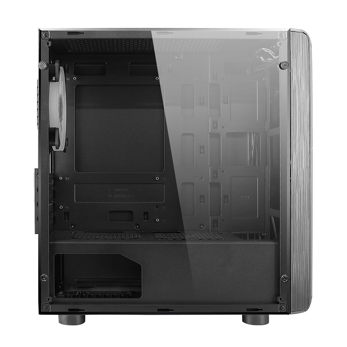 Beam MATX Gaming Case Rainbow RGB Strip 1 x Rainbow RGB fan Acrylic Side - Pink Parsnip Computers