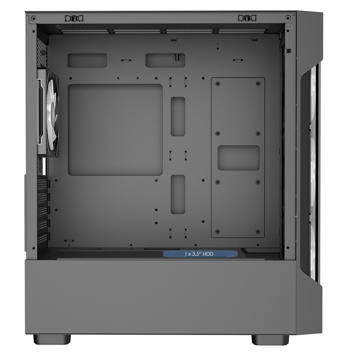 Bolt Black Micro-ATX Gaming Case With 4 x 120mm ARGB Infinity Fans and Tempered Glass Panels With 30 Percent Tint
