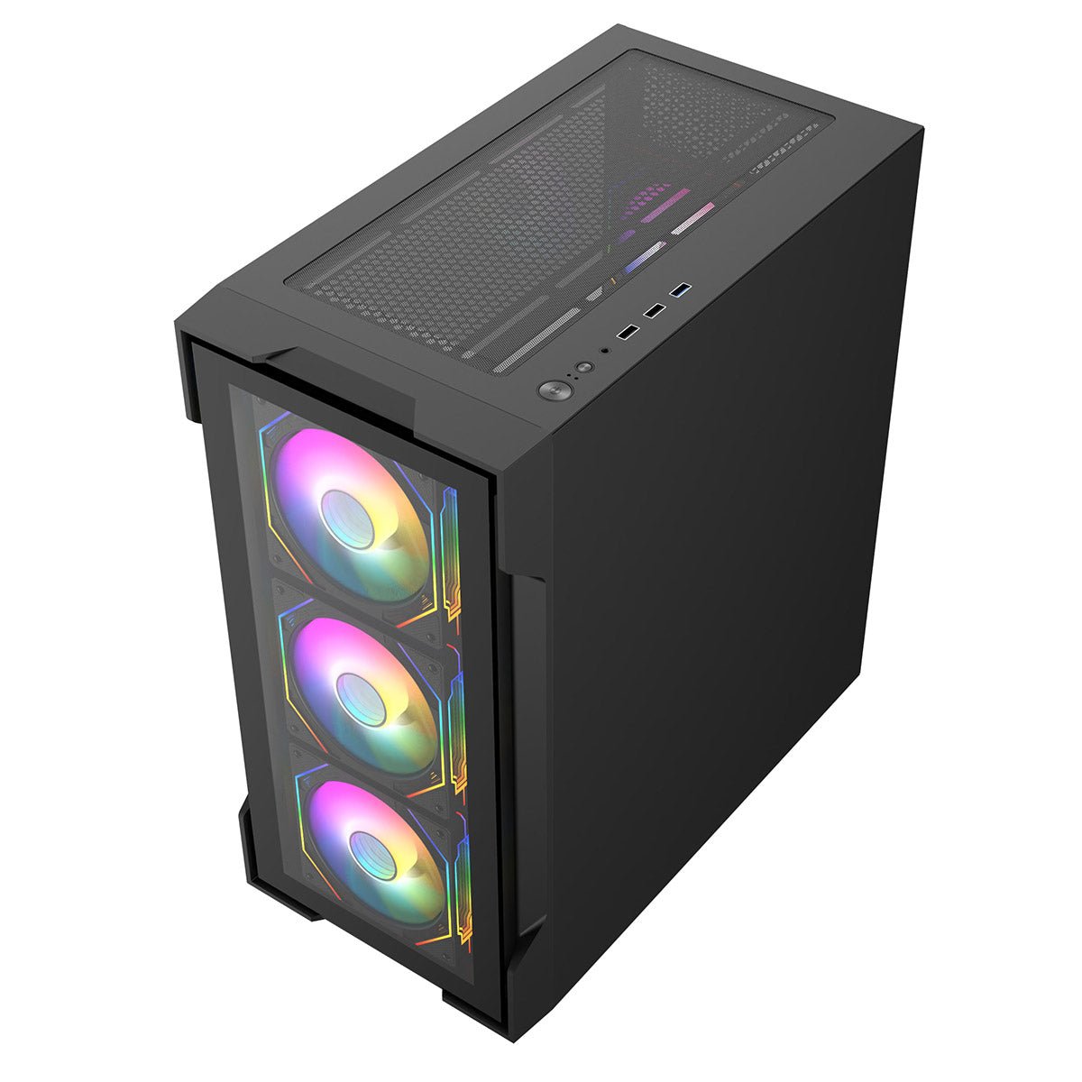 Bolt Black Micro-ATX Gaming Case With 4 x 120mm ARGB Infinity Fans and Tempered Glass Panels With 30 Percent Tint