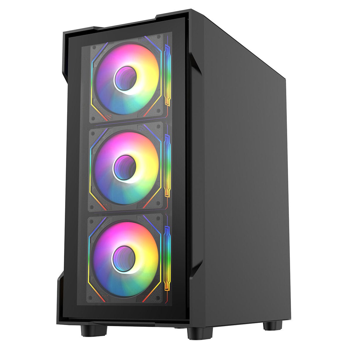 Bolt Black Micro-ATX Gaming Case With 4 x 120mm ARGB Infinity Fans and Tempered Glass Panels With 30 Percent Tint