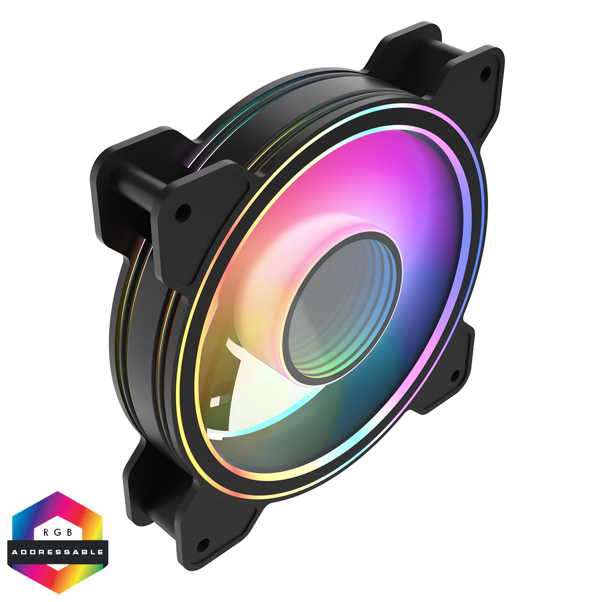 CiT Celsius 120mm Infinity ARGB Black 4pin PWM PC Cooling Dual-Ring Fan