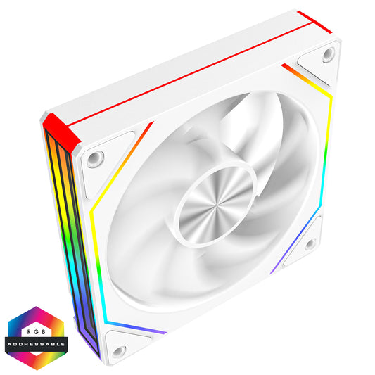 CiT Eclipse 120mm Two-Sided Infinity ARGB White 4pin PWM PC Cooling Fan