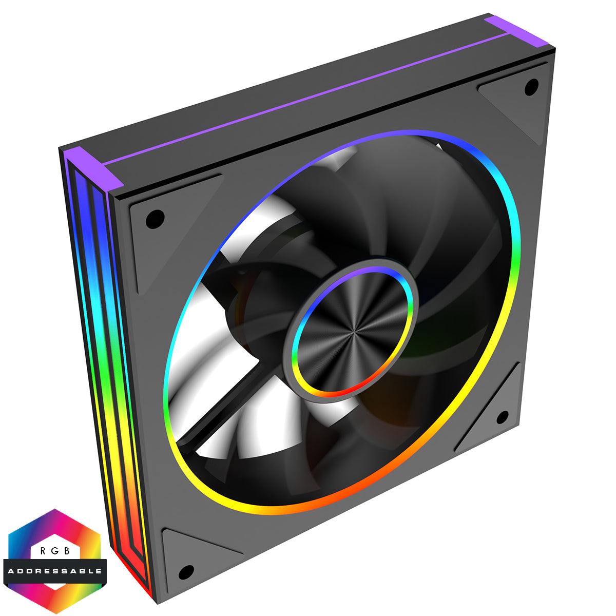 CiT Saturn Reverse 120mm ARGB Black 4pin PWM PC Cooling Infinity Fan