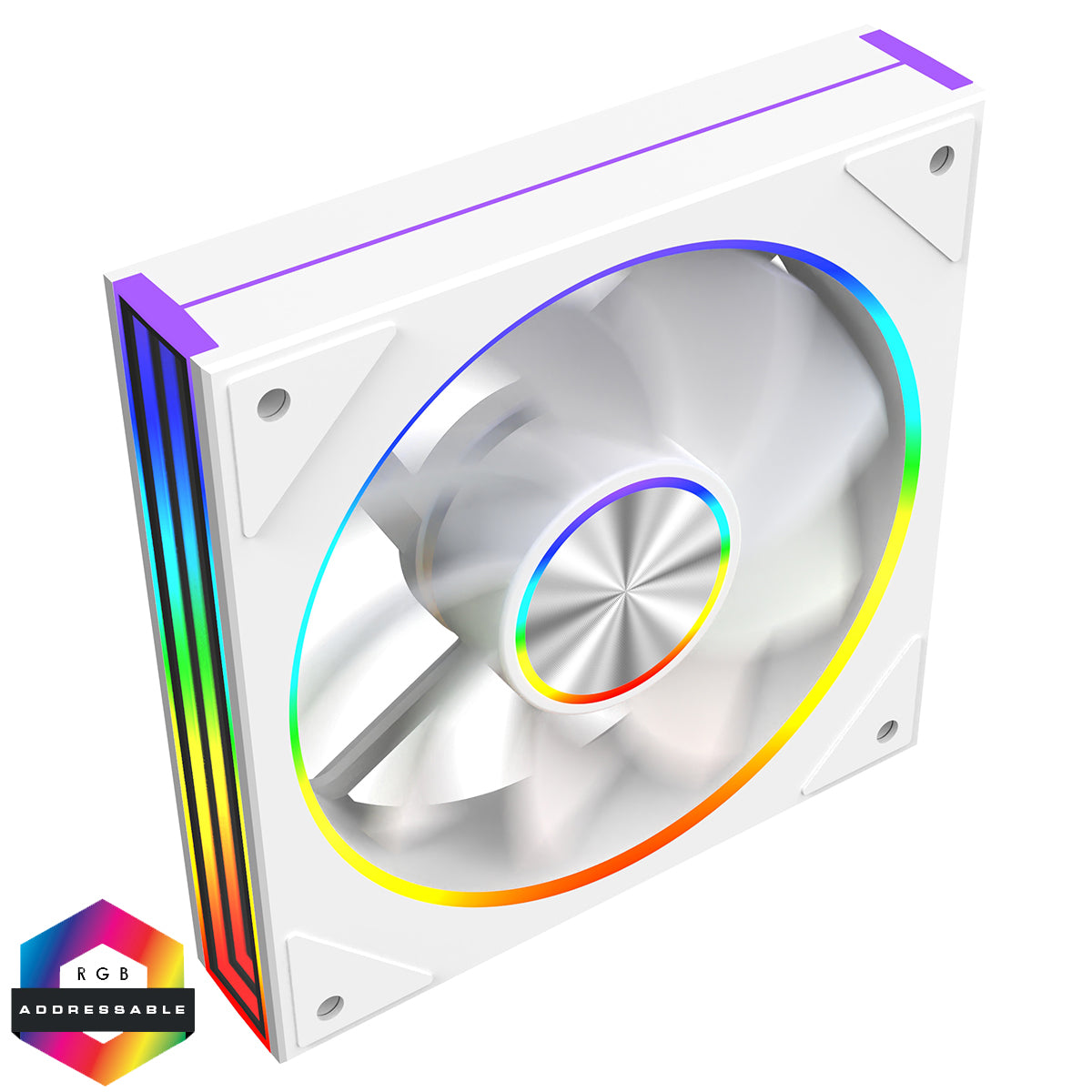 CiT Saturn Reverse 120mm ARGB White 4pin PWM PC Cooling Infinity Fan