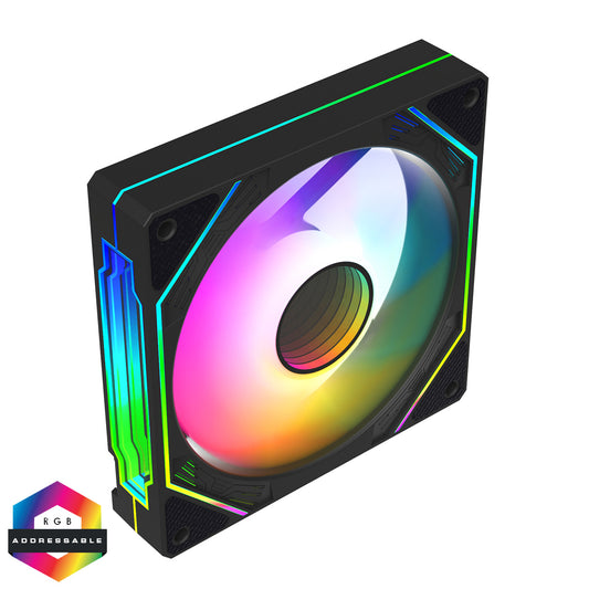 Pro Storm 120mm Three-Sided Infinity ARGB Black 4pin PWM PC Cooling Fan