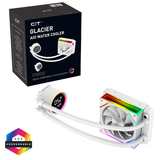 CiT Pro Glacier Watercooler 120mm White With Display