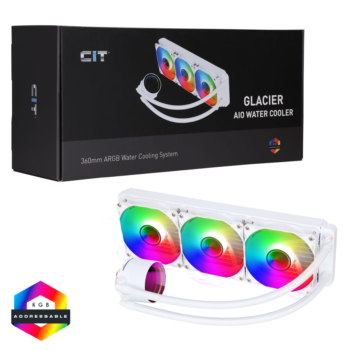 CiT Pro Glacier Watercooler 360mm White ARGB Infinity